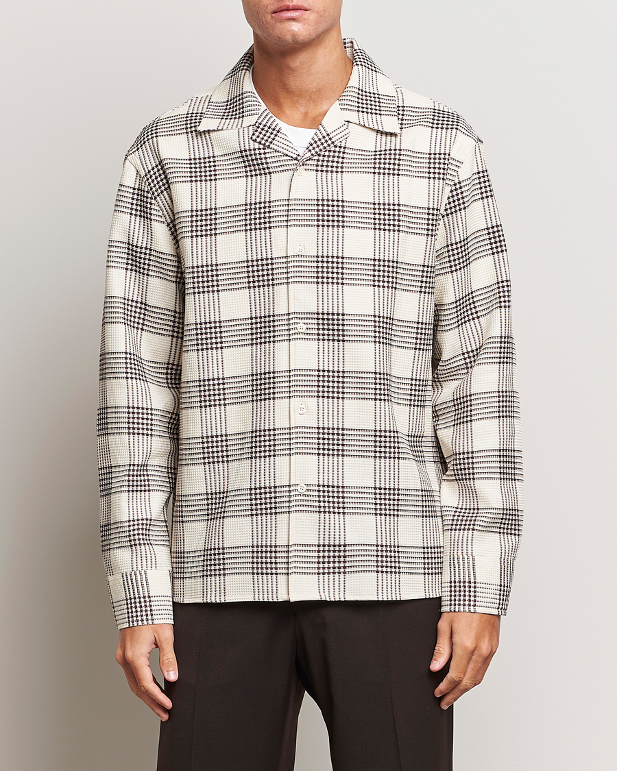 Herre |  | Filippa K | Waffle Checked Resort Shirt Dark Chocolate/White