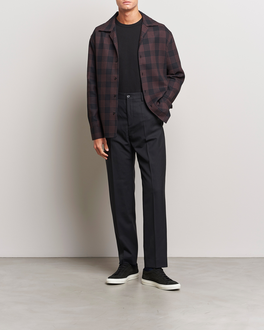 Herre | Skjorter | Filippa K | Waffle Checked Resort Shirt Dark Chocolate/Black