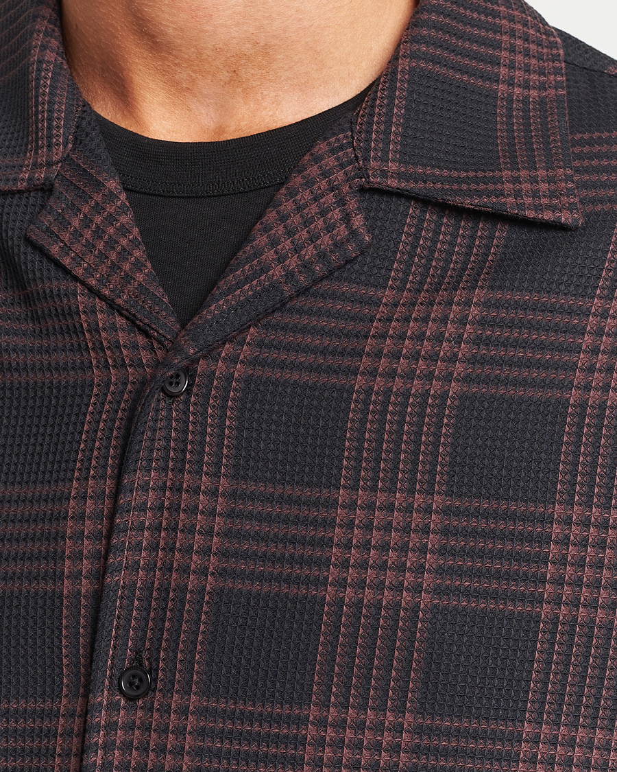 Herre | Skjorter | Filippa K | Waffle Checked Resort Shirt Dark Chocolate/Black