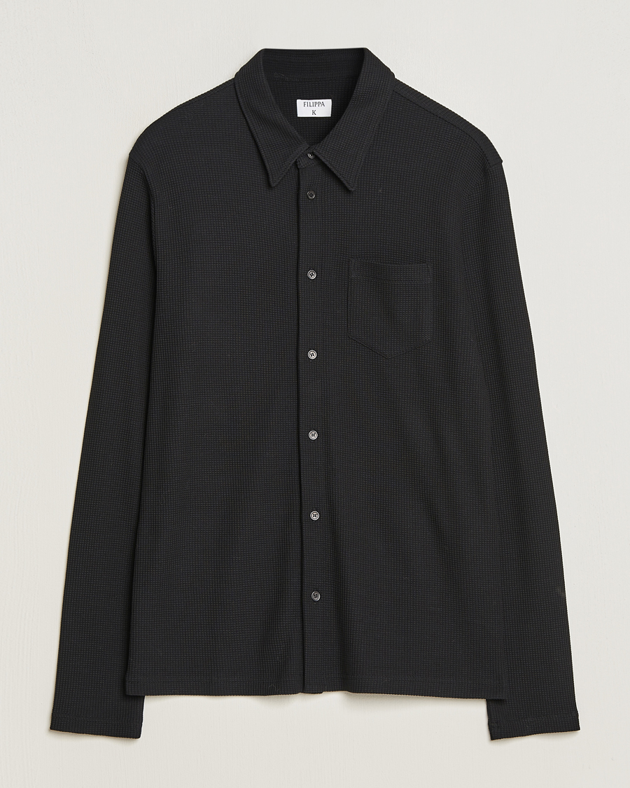 Herre | Skjorter | Filippa K | Waffle Jersey Shirt Black