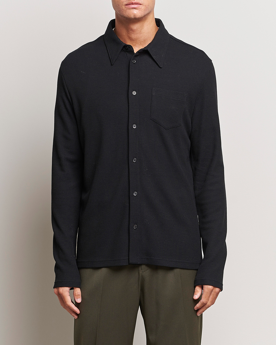 Herre | Casualskjorter | Filippa K | Waffle Jersey Shirt Black