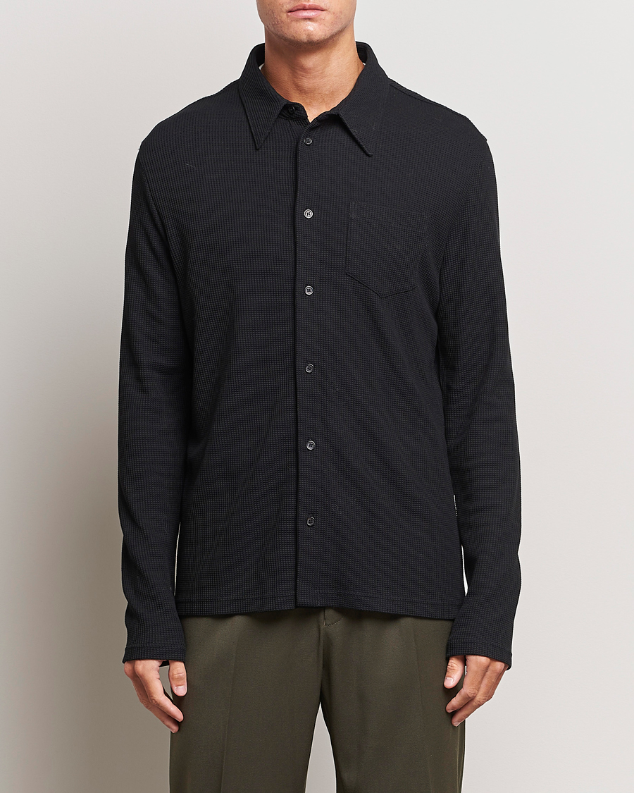 Herre | Skjorter | Filippa K | Waffle Jersey Shirt Black