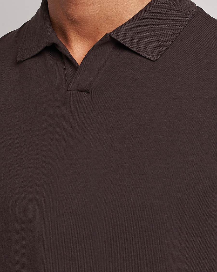 Herre | Polotrøjer | Filippa K | Soft Lycra Polo T-Shirt Dark Chocolate
