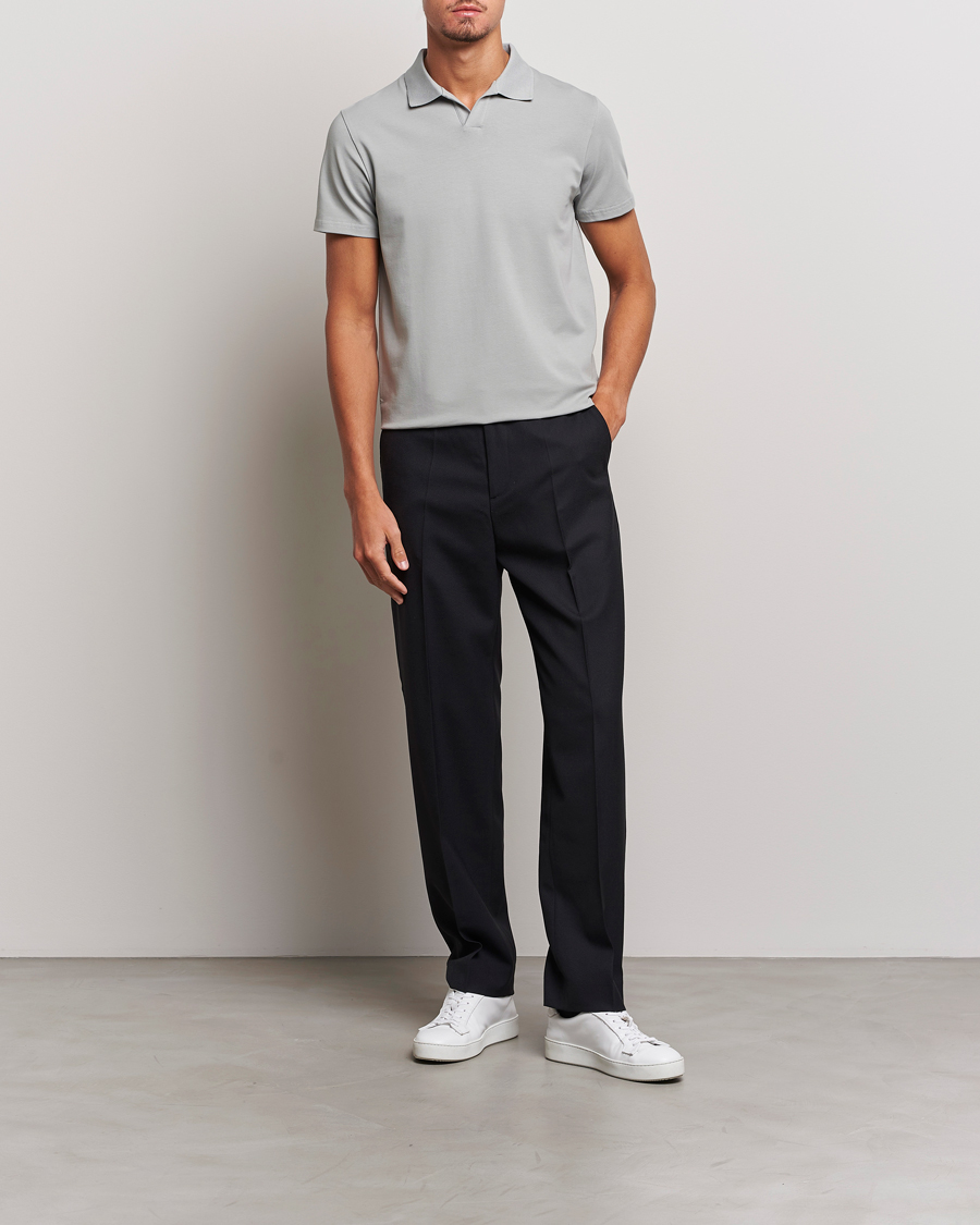 Herre | Polotrøjer | Filippa K | Soft Lycra Polo T-Shirt Feather Grey