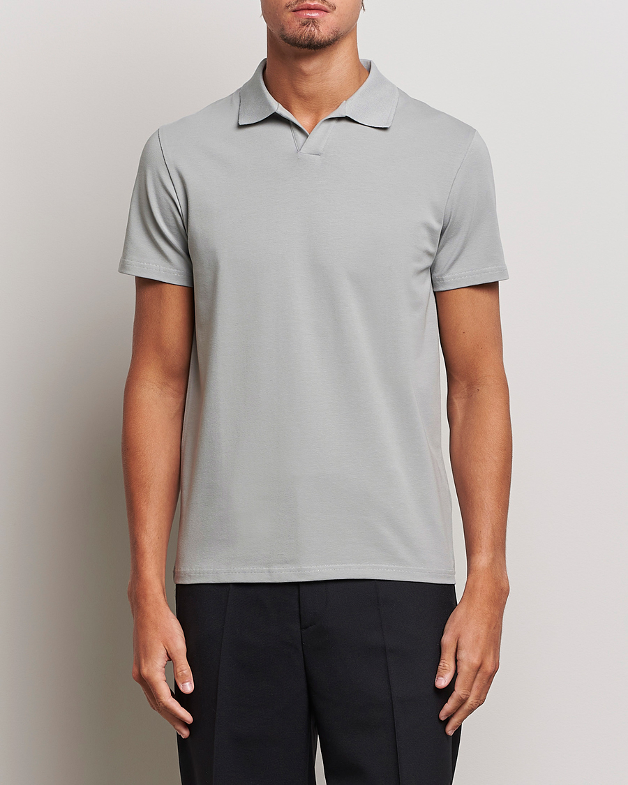 Herre | Kortærmede polotrøjer | Filippa K | Soft Lycra Polo T-Shirt Feather Grey