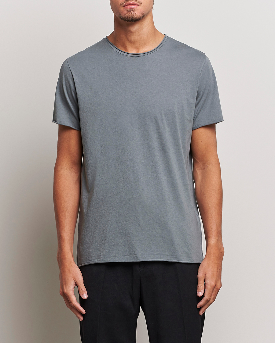 Herre | T-Shirts | Filippa K | Roll Neck T-Shirt Smoke Green