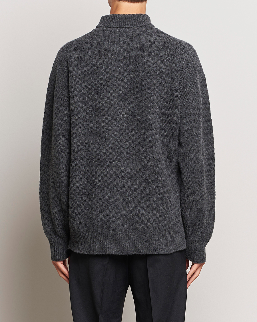 Herre | Trøjer | Filippa K | Wool Structured Polo Anthracite Melange