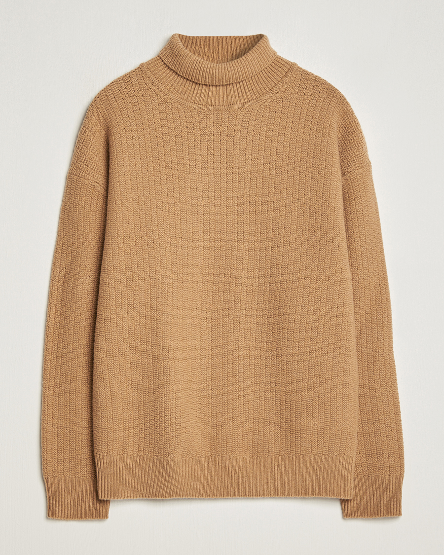 Herre | Trøjer | Filippa K | Wool Structured Polo Camel