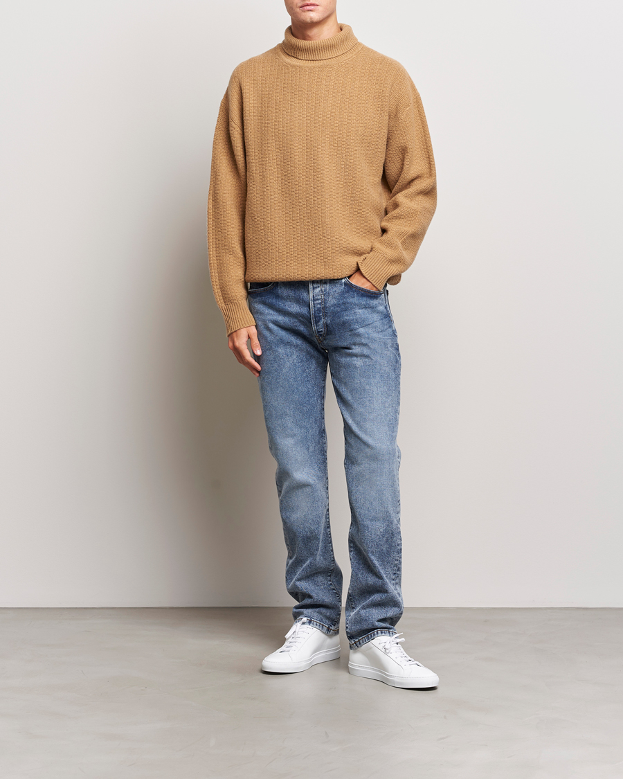 Herre | Trøjer | Filippa K | Wool Structured Polo Camel