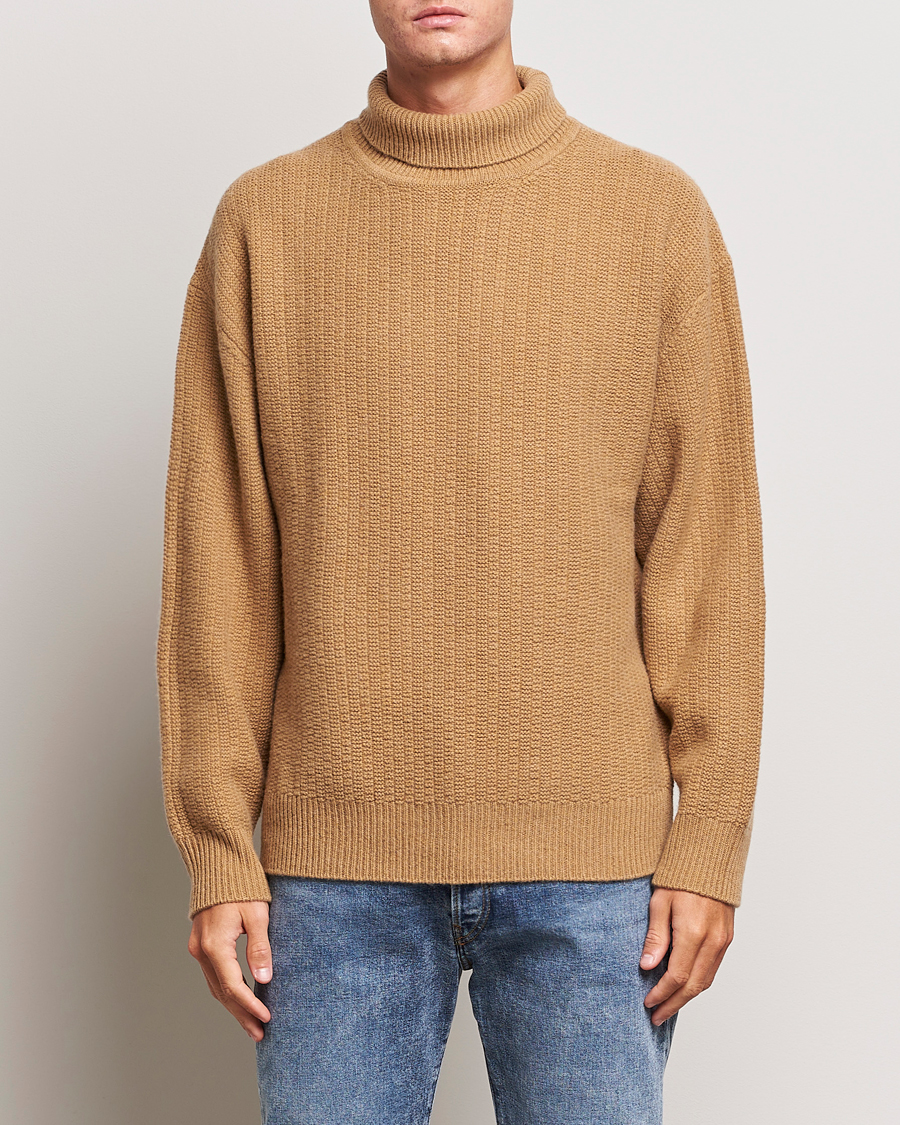 Herre | Trøjer | Filippa K | Wool Structured Polo Camel