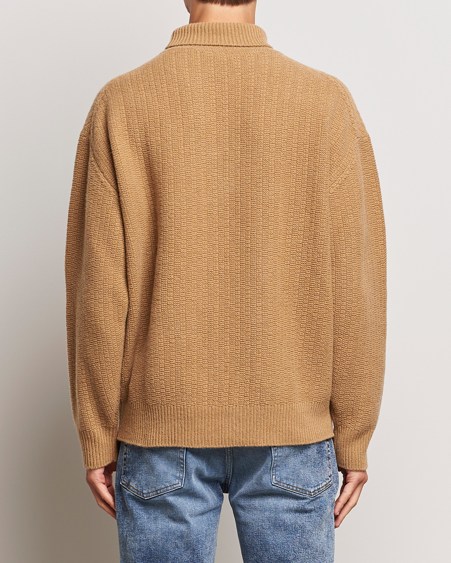 Herre | Trøjer | Filippa K | Wool Structured Polo Camel