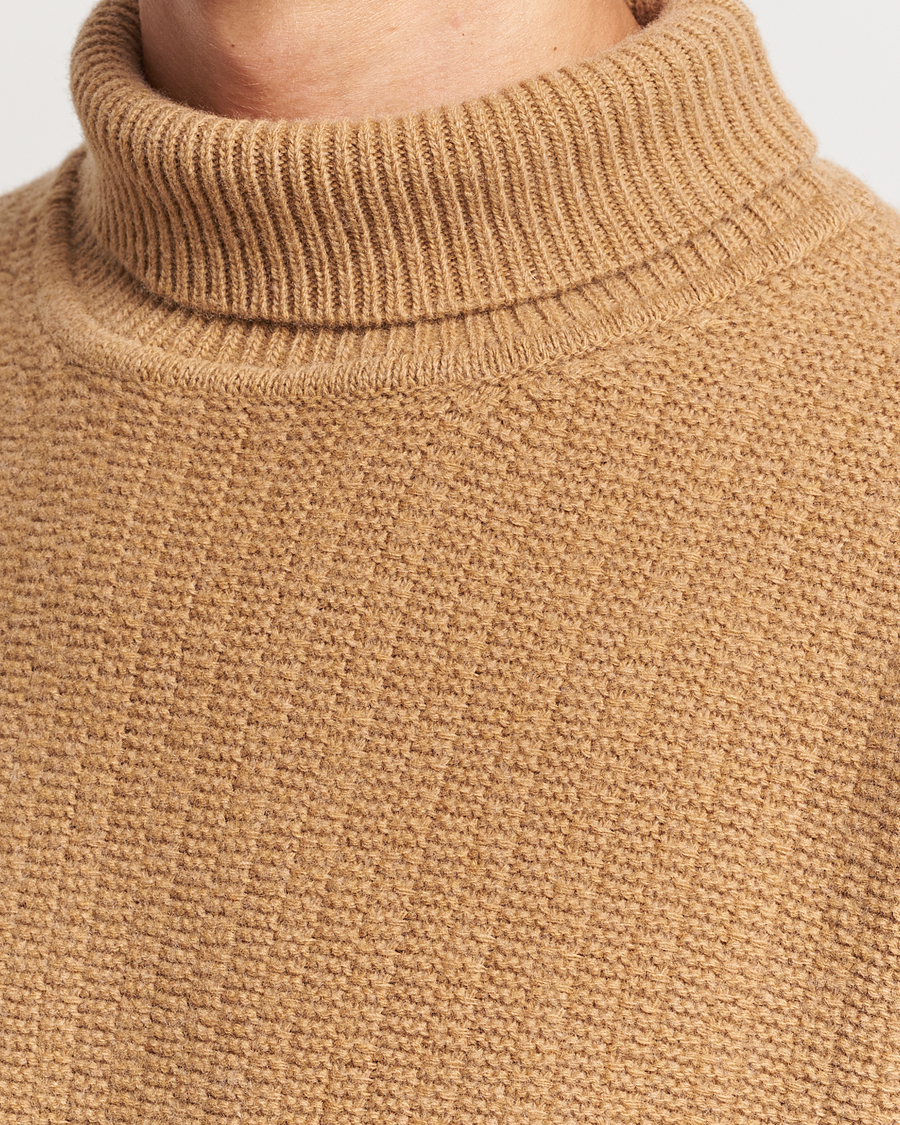 Herre | Trøjer | Filippa K | Wool Structured Polo Camel