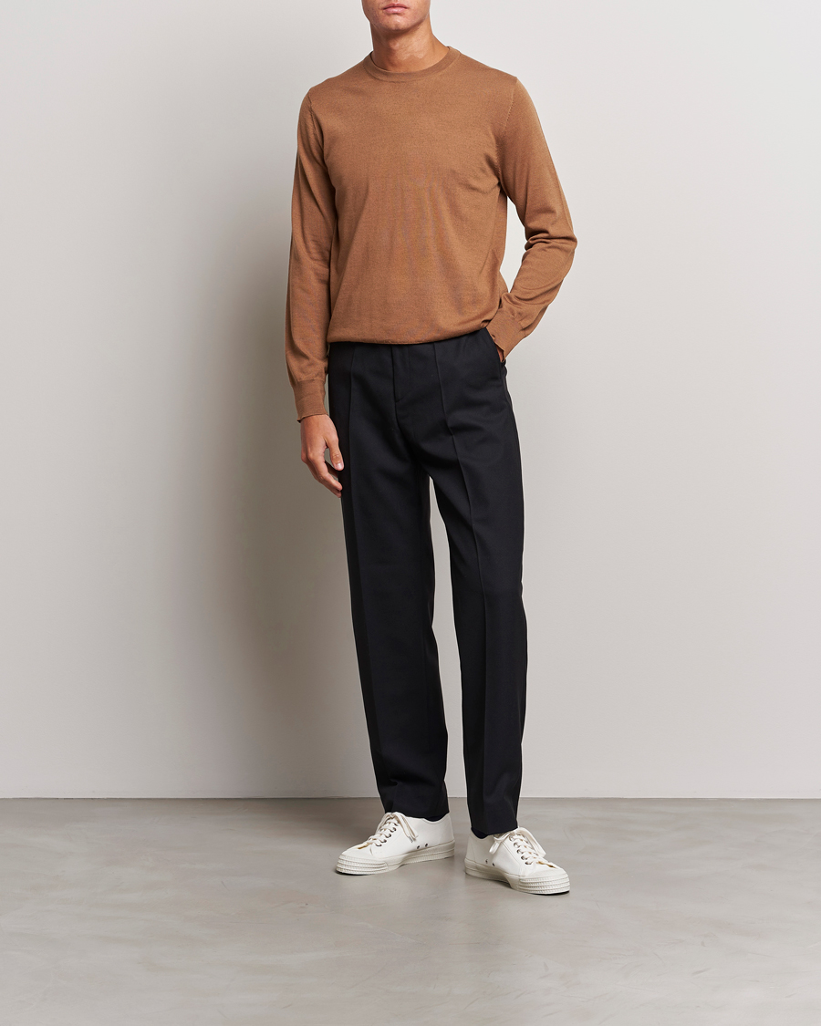 Herre | Trøjer | Filippa K | Merino Round Neck Sweater Camel