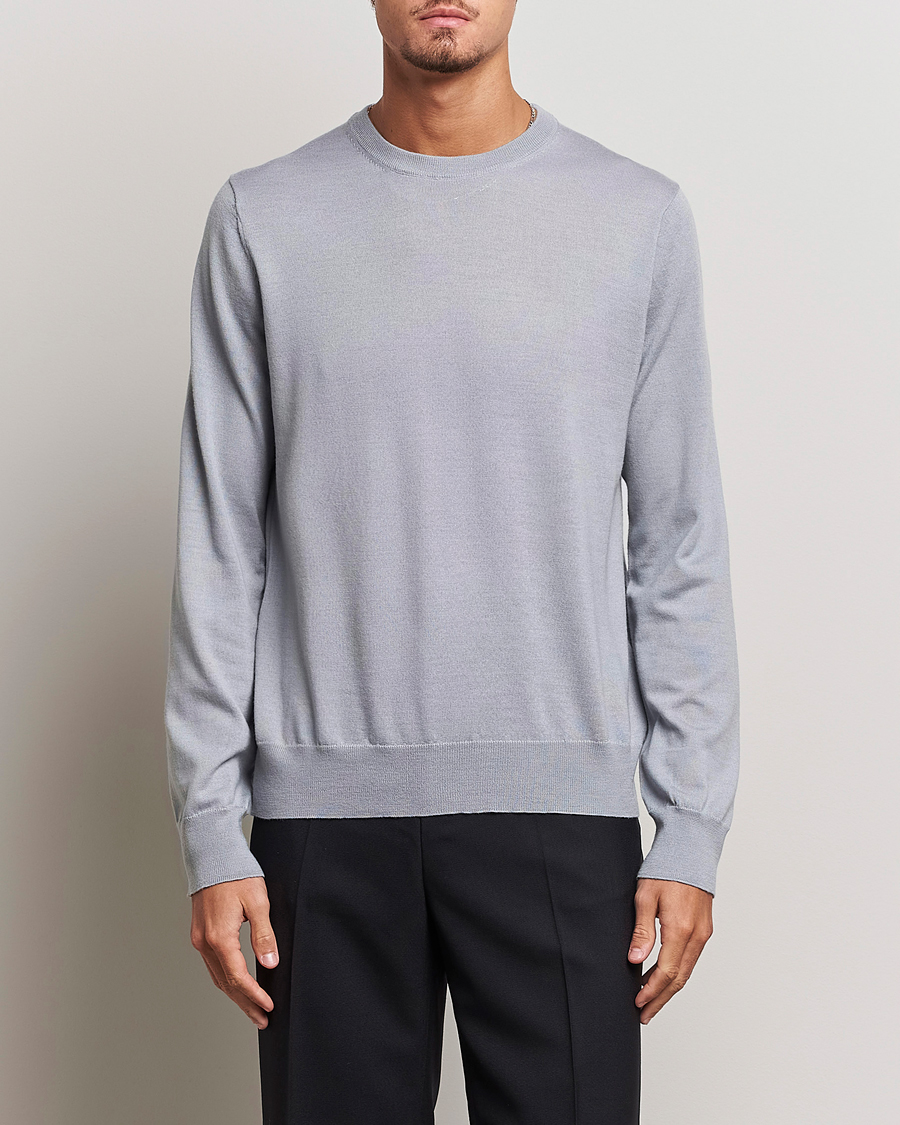 Herre | Trøjer | Filippa K | Merino Round Neck Sweater Fog Blue