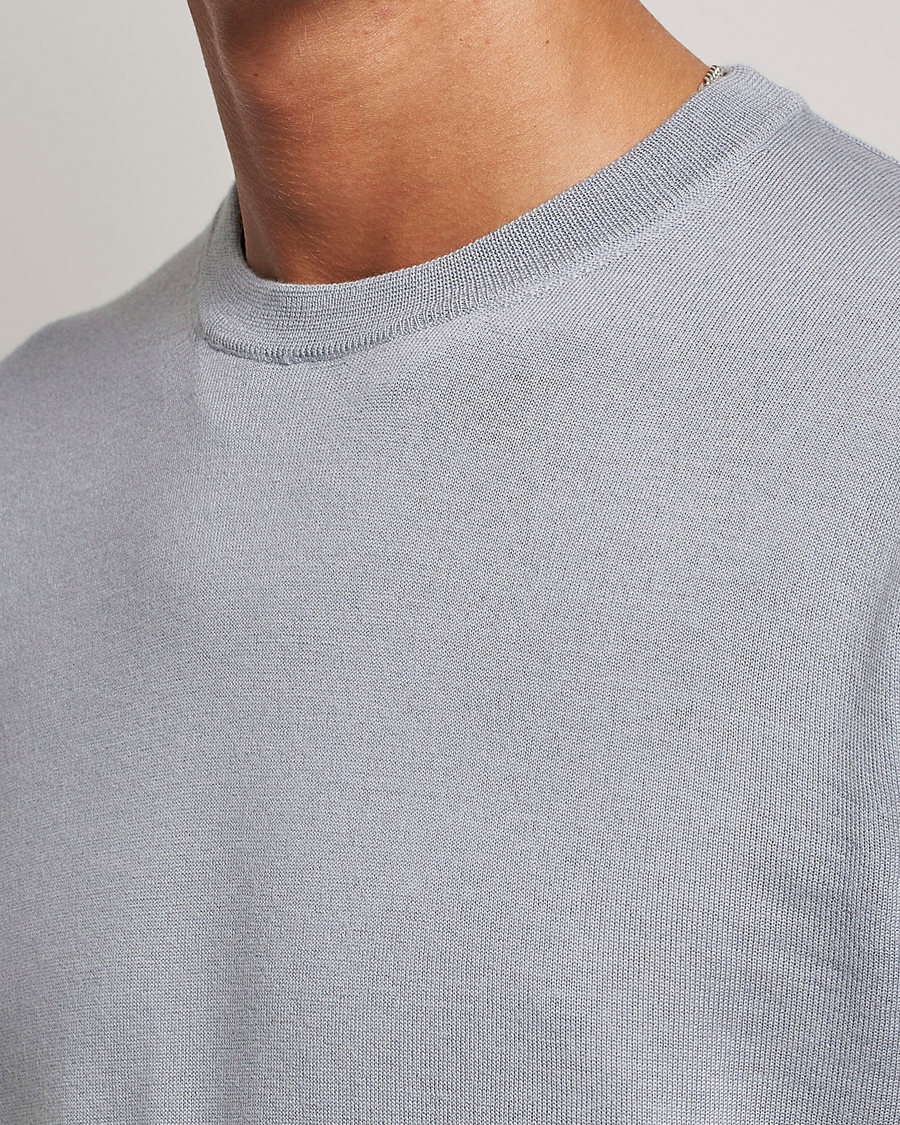 Herre | Trøjer | Filippa K | Merino Round Neck Sweater Fog Blue