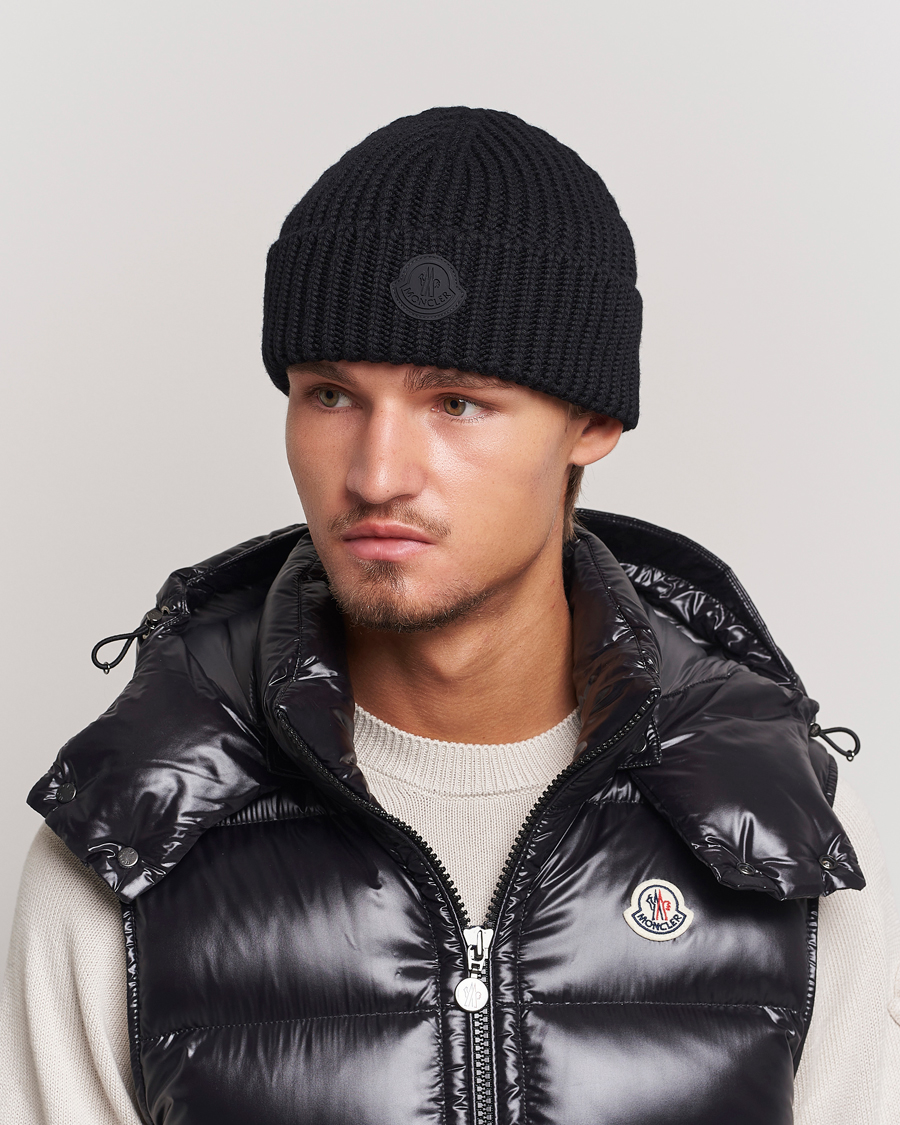 Herre |  | Moncler | Tonal Logo Beanie Black