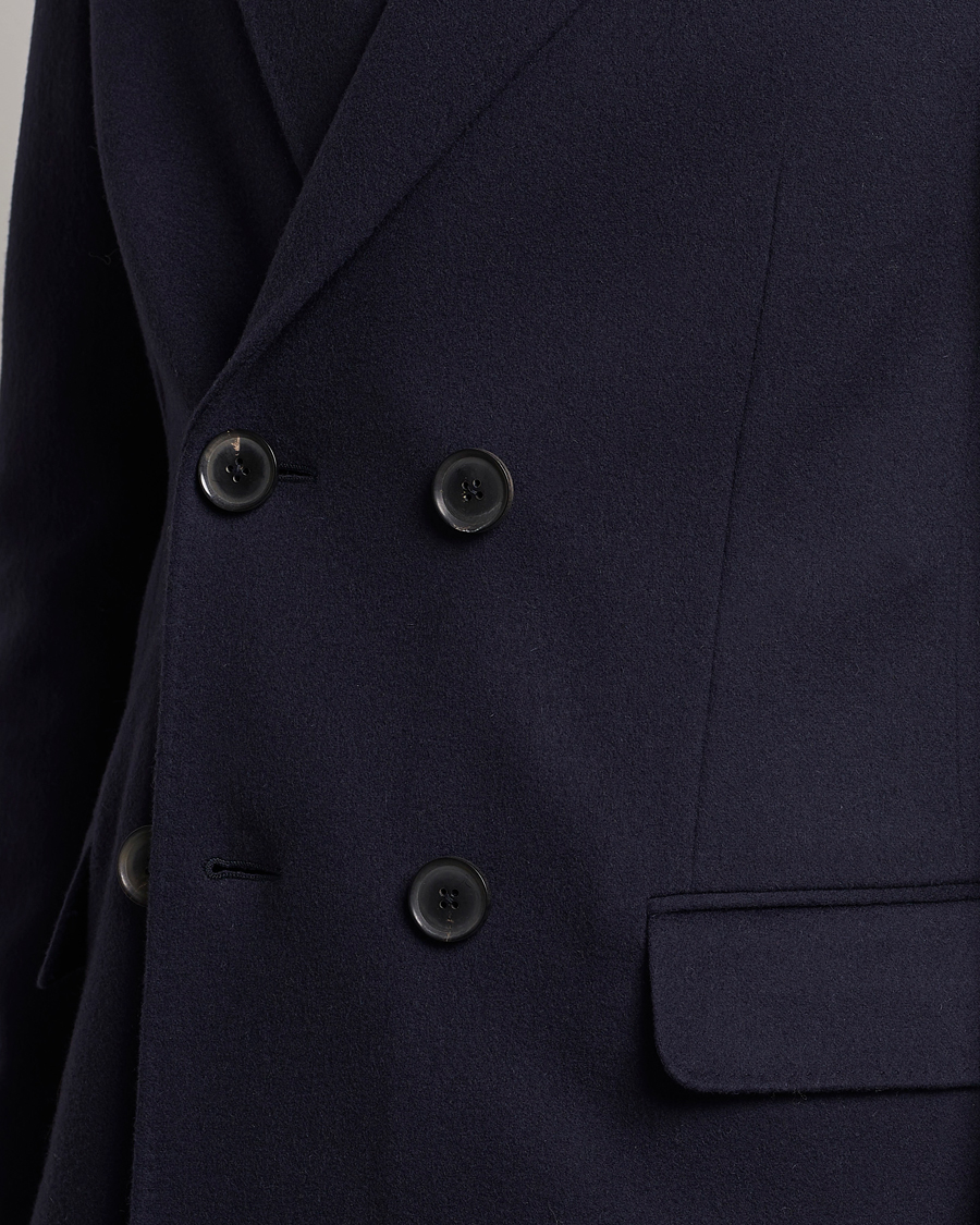 Herre | Jakker | Zegna | Wool/Cashmere Double Breasted Coat Navy