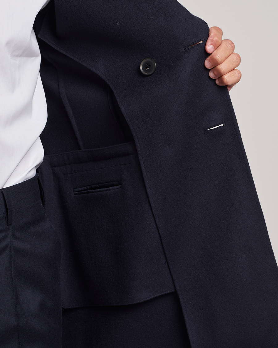 Herre | Jakker | Zegna | Wool/Cashmere Double Breasted Coat Navy