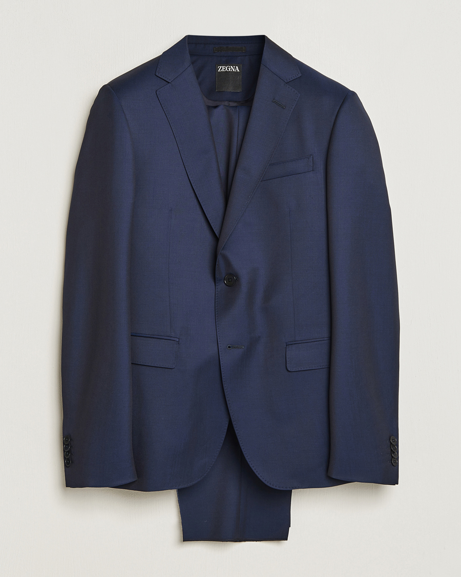 Herre | Jakkesæt | Zegna | Tailored Wool Suit Dark Blue