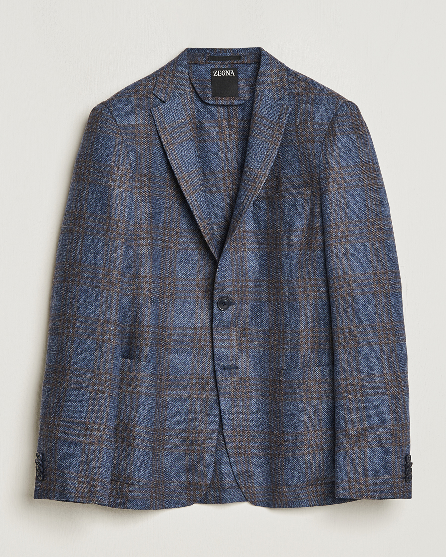 Herre | Blazere & jakker | Zegna | Unconstructed Check Wool Blazer Navy