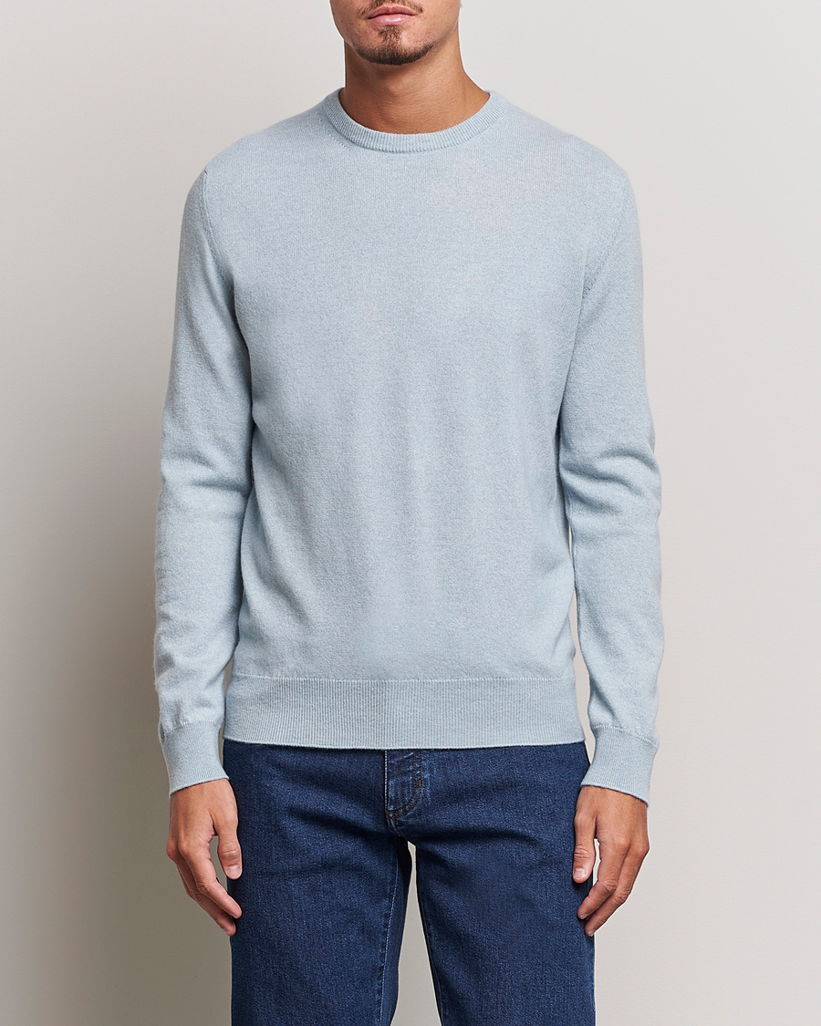 Herre | Kashmirtrøjer | Zegna | Oasi Cashmere Crew Neck Light Blue