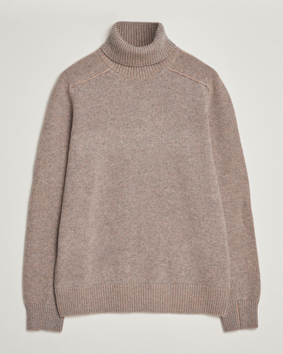Herre | Trøjer | Zegna | 5 Gauge Cashmere Rollneck Beige Melange