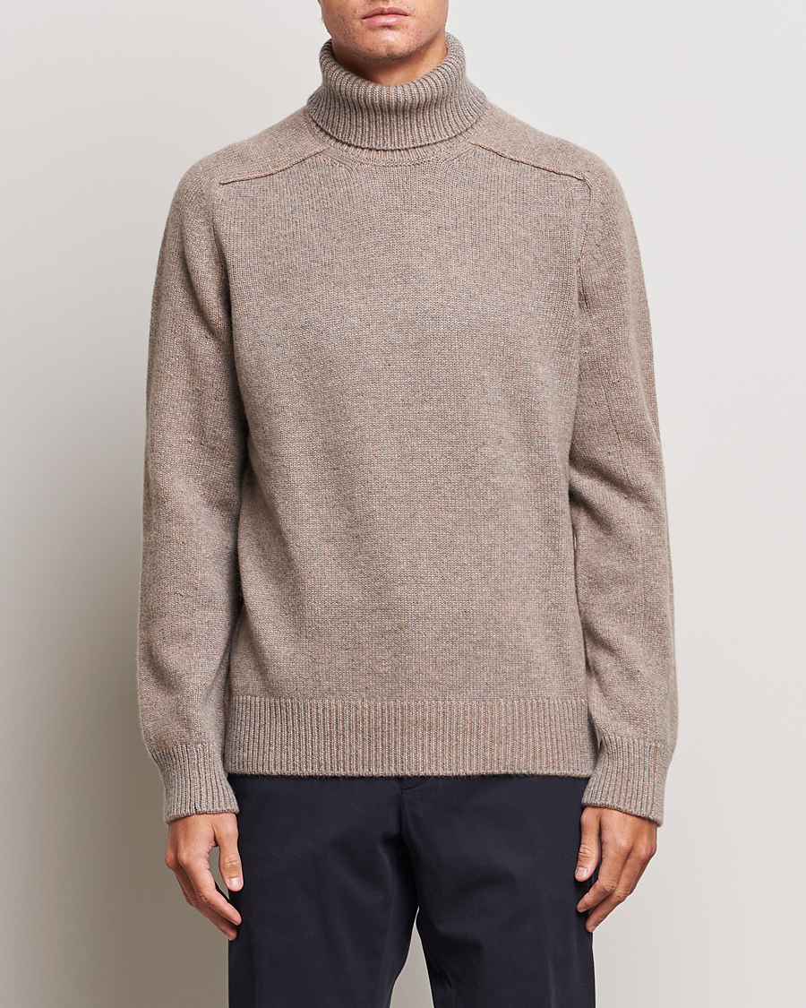 Herre | Trøjer | Zegna | 5 Gauge Cashmere Rollneck Beige Melange