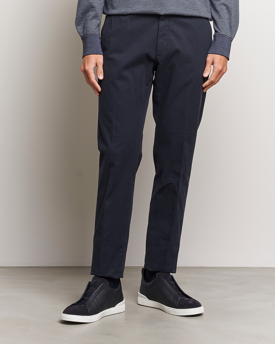 Herre | Afdelinger | Zegna | Soft Cotton Chinos Navy