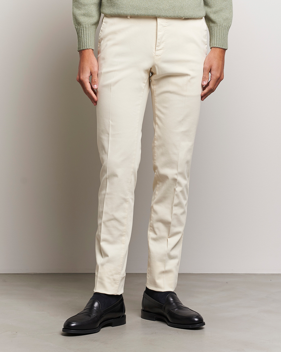 Herre | PT01 | PT01 | Slim Fit Cotton Stretch Chinos Off White