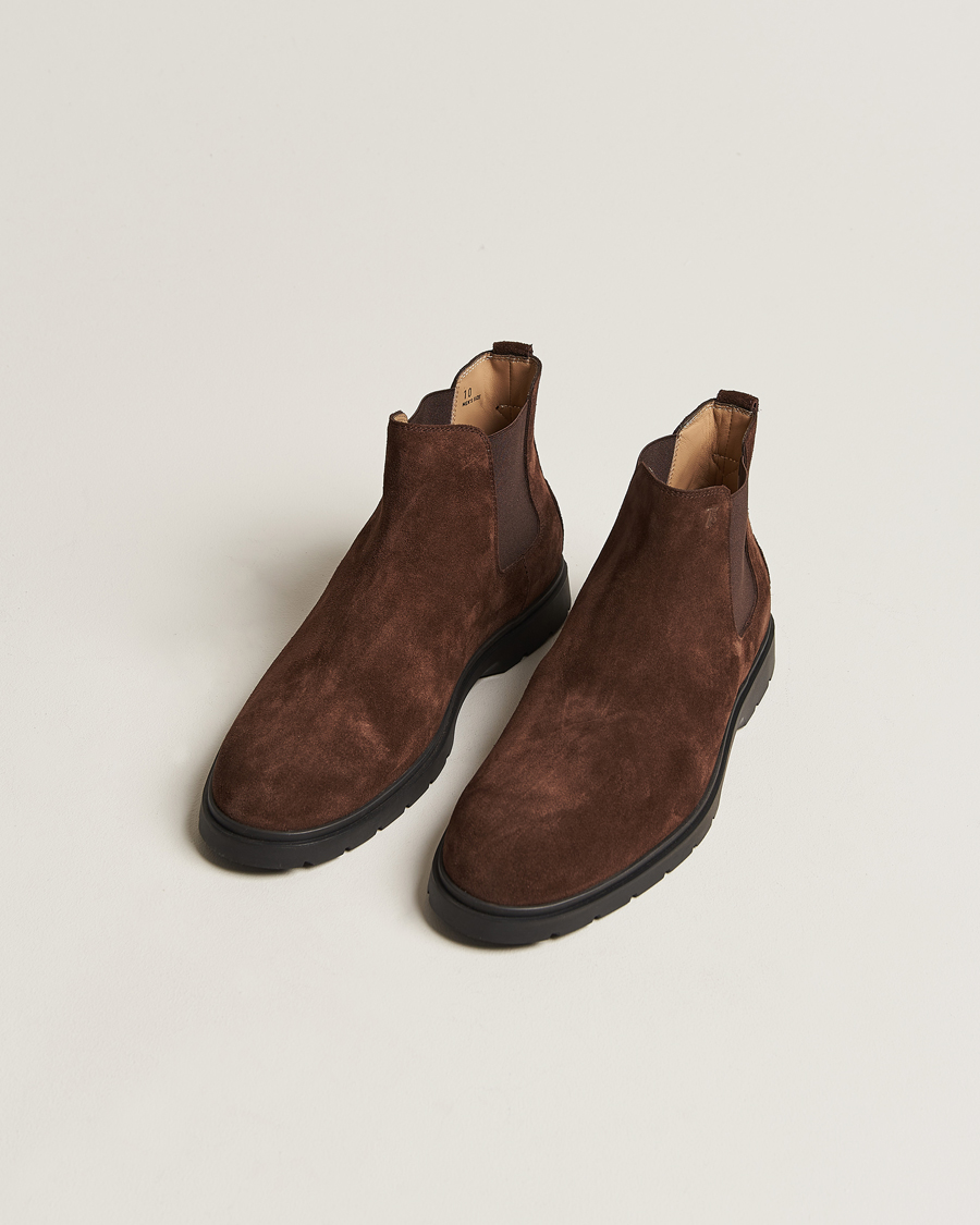 Herre | Tod's Tronchetto Chelsea Boots Dark Brown Suede | Tod's | Tronchetto Chelsea Boots Dark Brown Suede