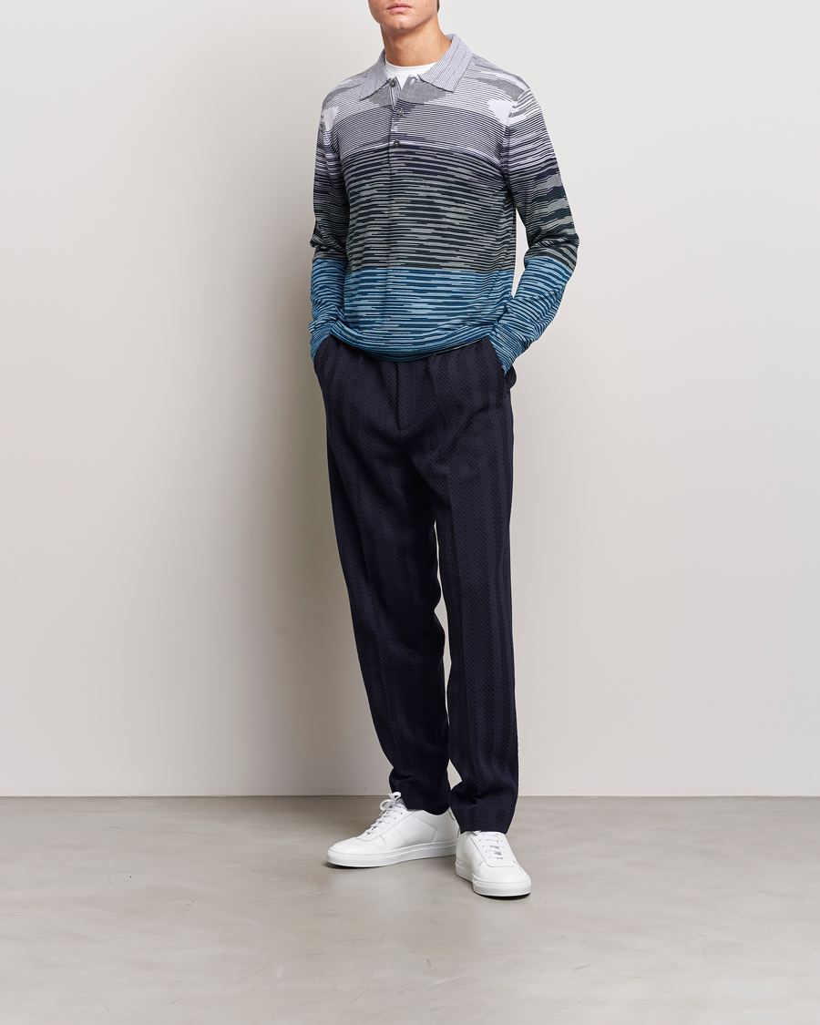 Herre | Bukser | Missoni | Tonal Zig-Zag Trousers Navy