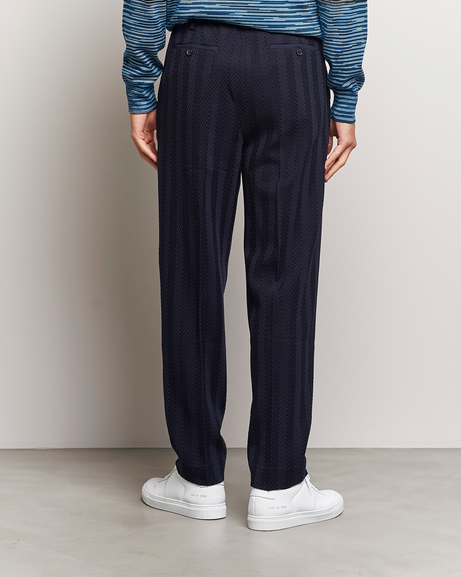 Herre | Bukser | Missoni | Tonal Zig-Zag Trousers Navy