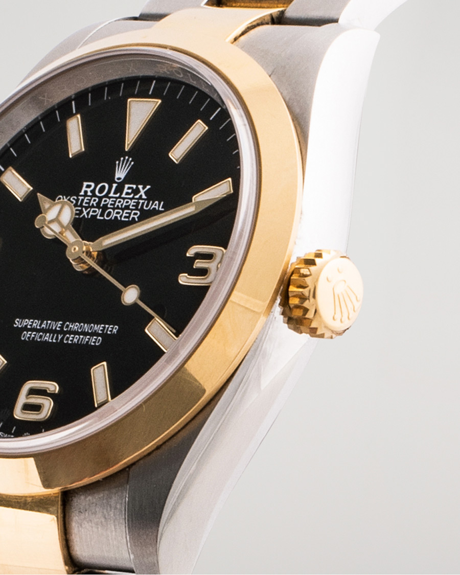 Herre | Rolex Pre-Owned Explorer Two Tone 124273 Steel Gold Black | Rolex Pre-Owned | Explorer Two Tone 124273 Steel Gold Black