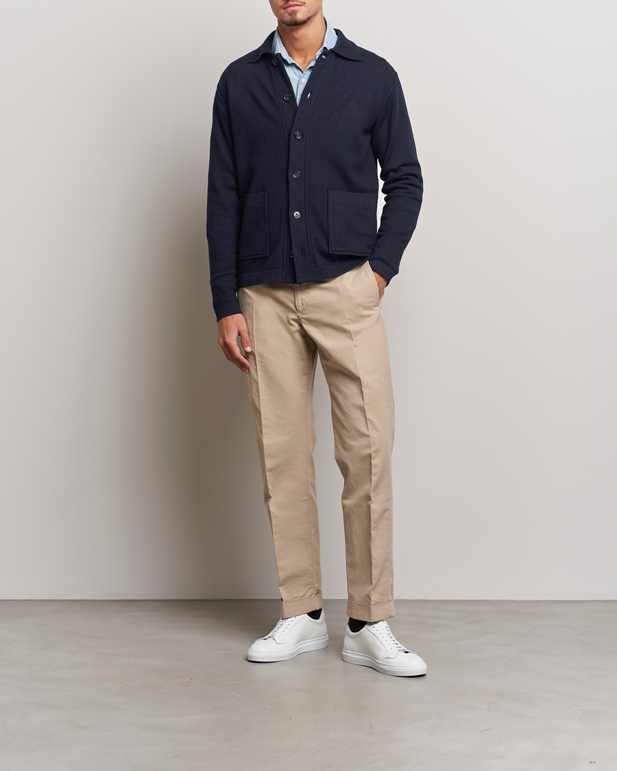 Herre | Trøjer | Altea | Wool Chore Jacket Navy