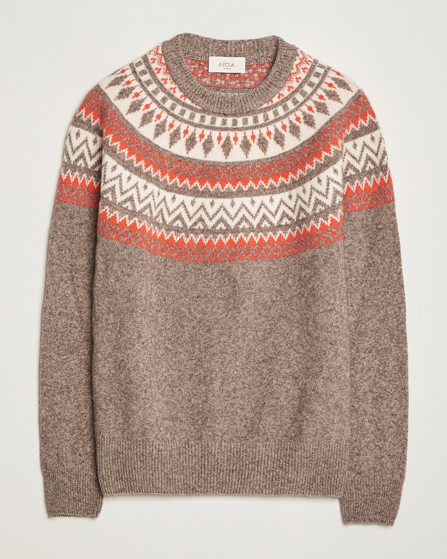 Herre | Trøjer | Altea | Cashmere Blend Norwegian Sweater Beige/Red