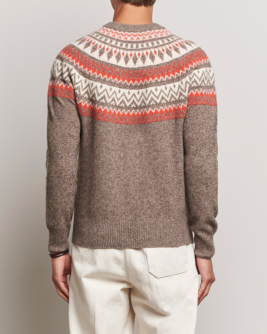 Herre | Trøjer | Altea | Cashmere Blend Norwegian Sweater Beige/Red