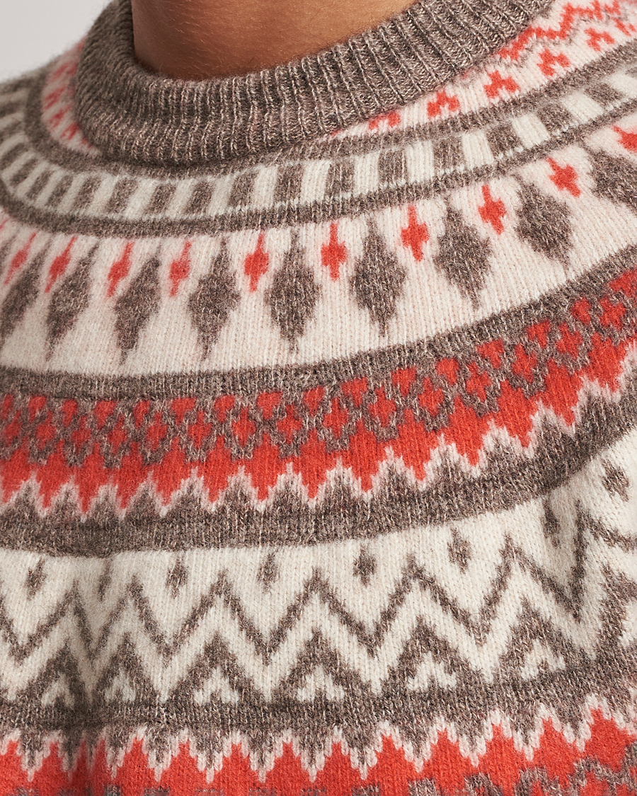 Herre | Trøjer | Altea | Cashmere Blend Norwegian Sweater Beige/Red