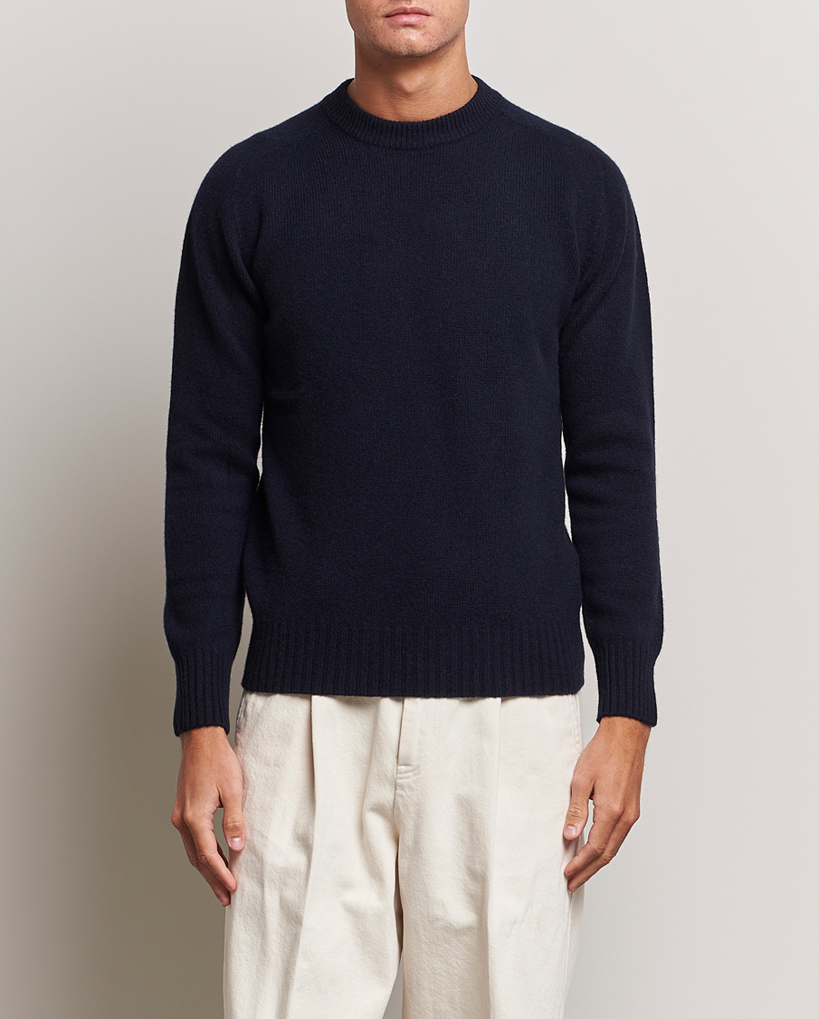 Herre | Trøjer | Altea | Wool/Cashmere Crew Neck Pullover Navy
