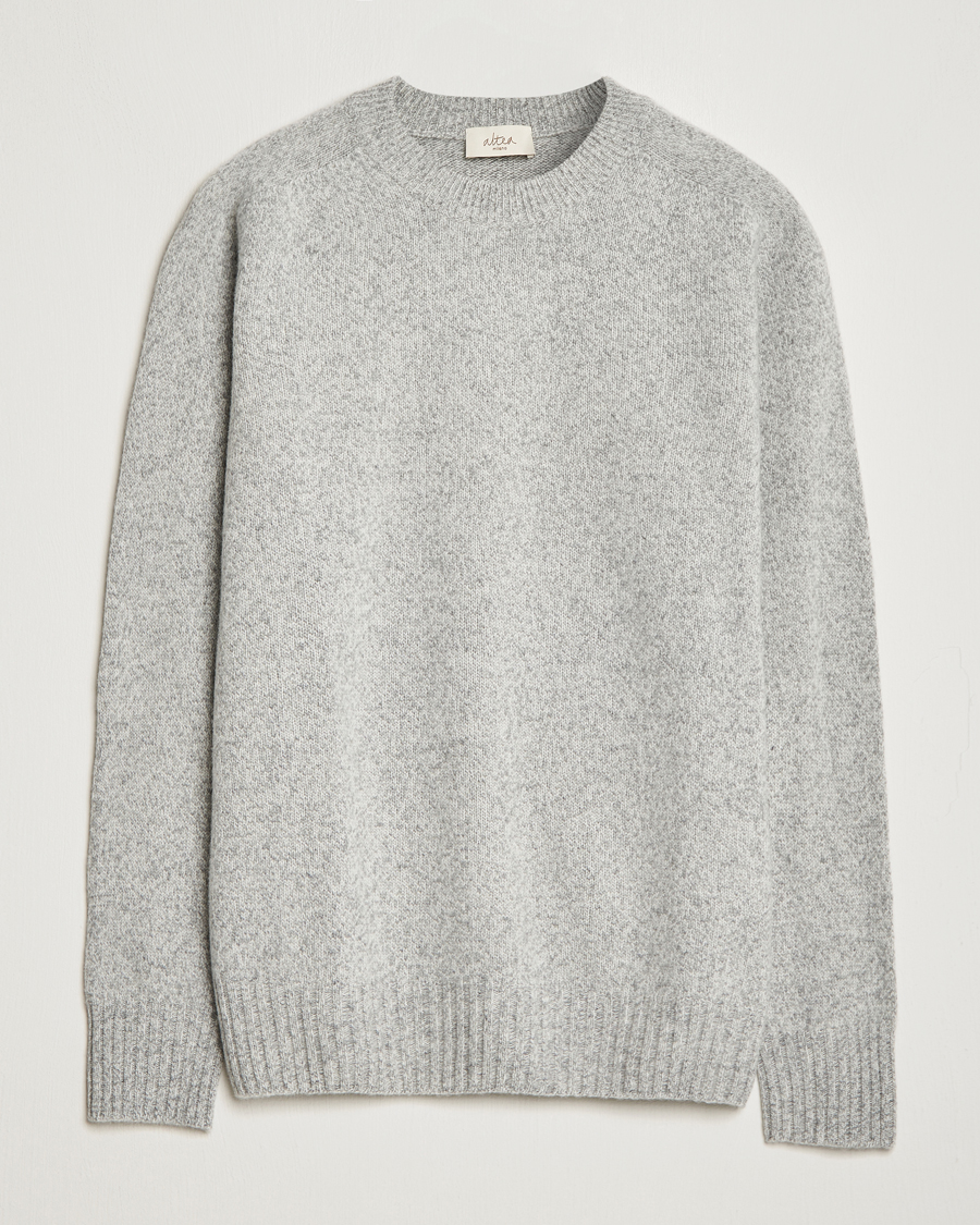 Herre | Trøjer | Altea | Wool/Cashmere Crew Neck Pullover Grey Melange