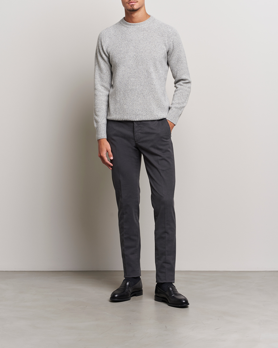 Herre | Trøjer | Altea | Wool/Cashmere Crew Neck Pullover Grey Melange