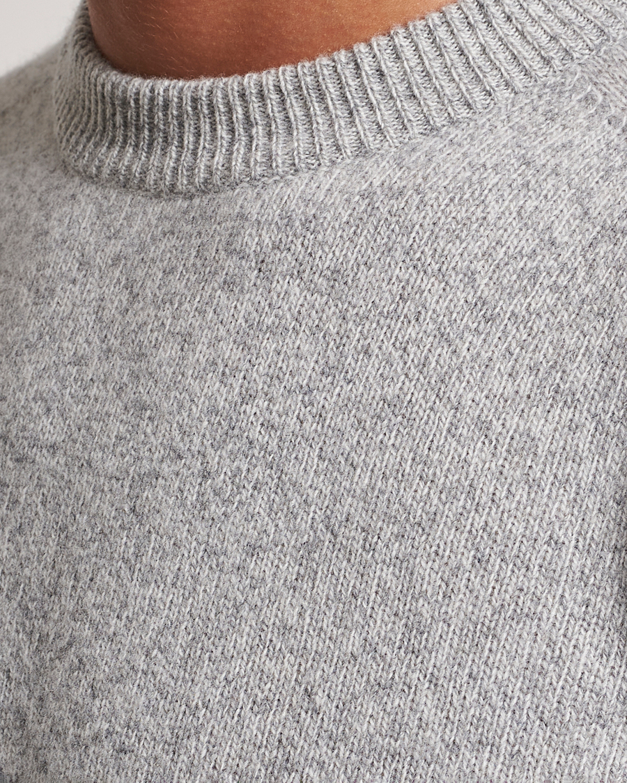 Herre | Trøjer | Altea | Wool/Cashmere Crew Neck Pullover Grey Melange