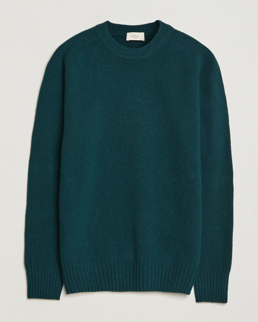 Herre | Trøjer | Altea | Wool/Cashmere Crew Neck Pullover Dark Green