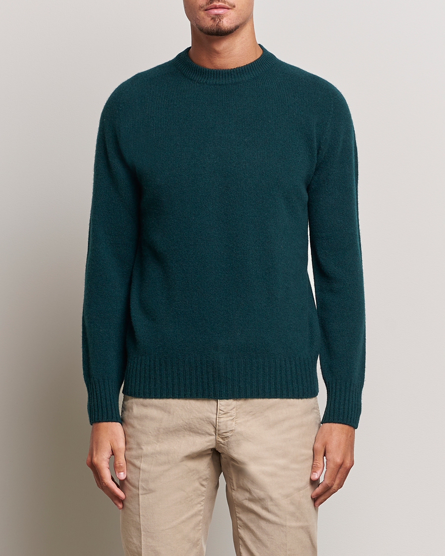 Herre | Trøjer | Altea | Wool/Cashmere Crew Neck Pullover Dark Green