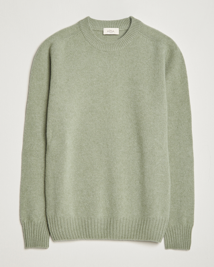 Herre | Trøjer | Altea | Wool/Cashmere Crew Neck Pullover Sage