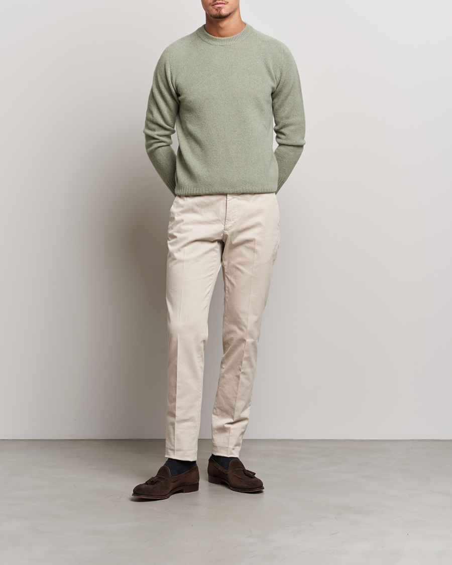 Herre | Trøjer | Altea | Wool/Cashmere Crew Neck Pullover Sage