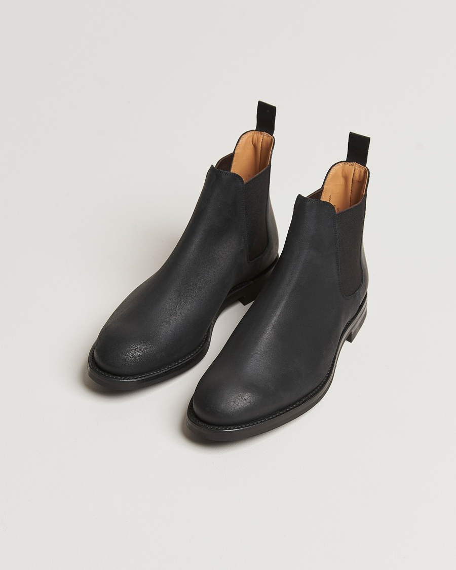 Herre | Sko i ruskind | Crockett & Jones | Chelsea 5 Black Rough-Out Suede