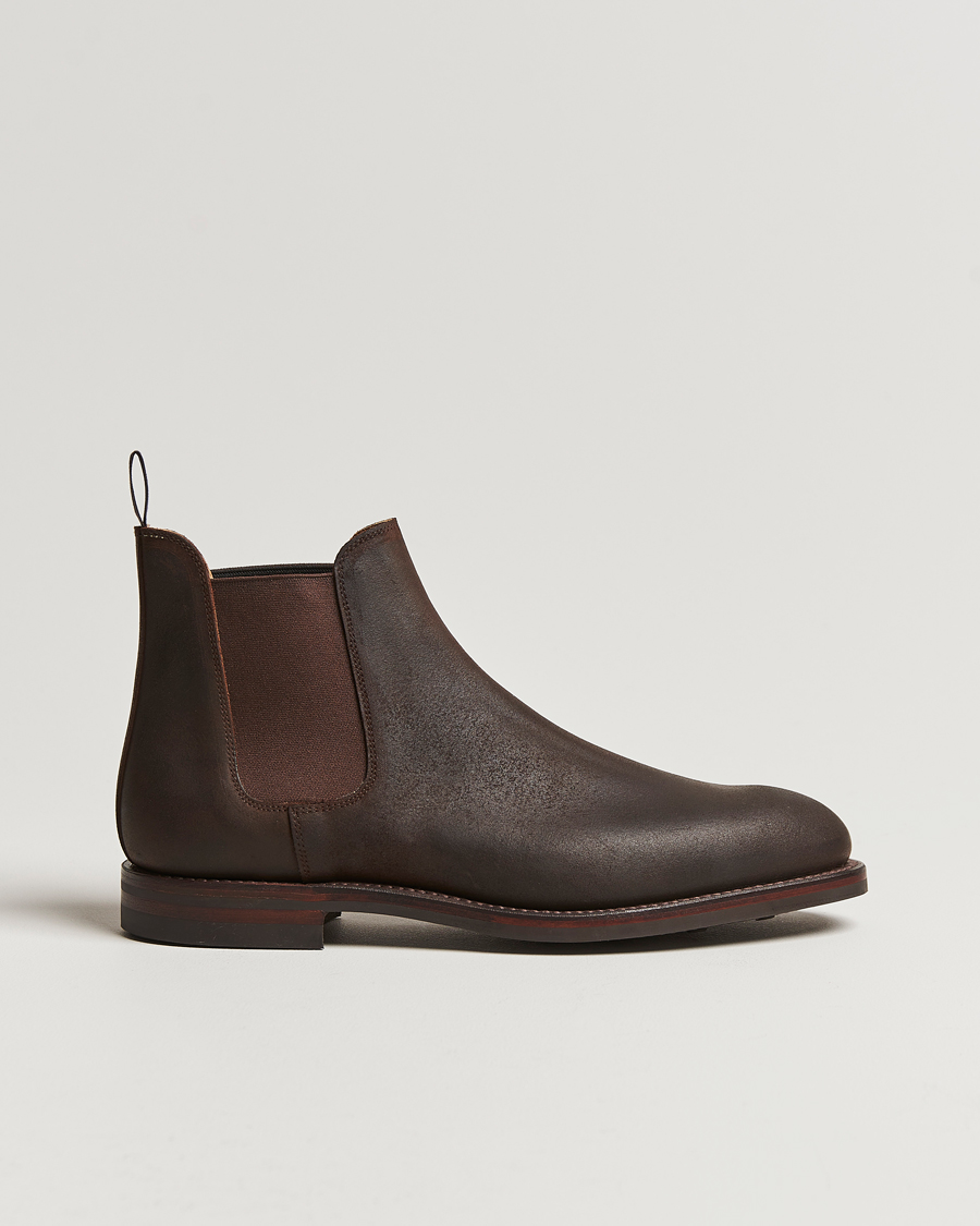Herre | Støvler | Crockett & Jones | Chelsea 5 Dk Brown Rough-Out Suede