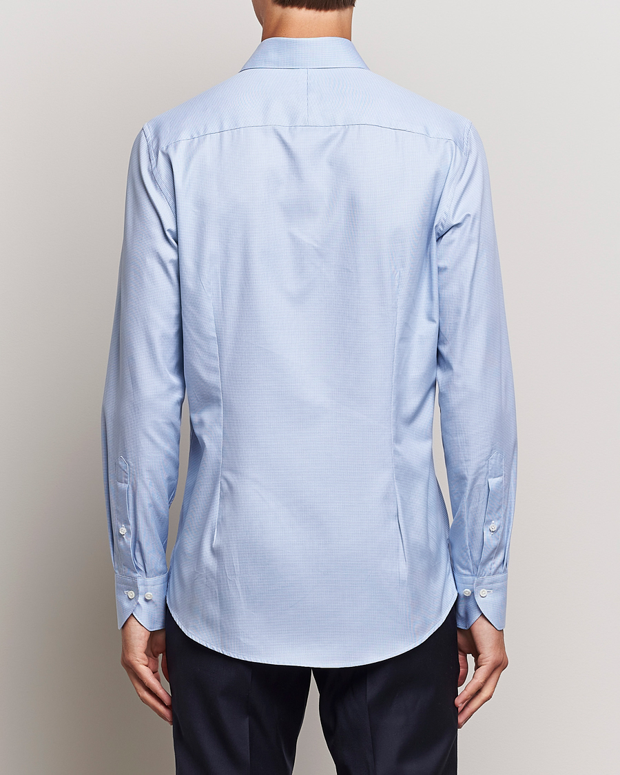 Herre | Skjorter | Stenströms | 1899 Slim Supima Cotton Houndtooth Shirt Blue
