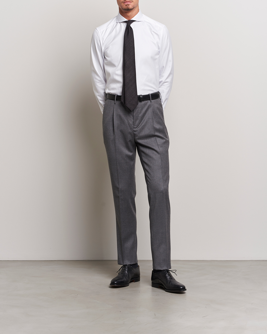 Men |  | Stenströms | 1899 Slim Supima Cotton Twill Shirt White