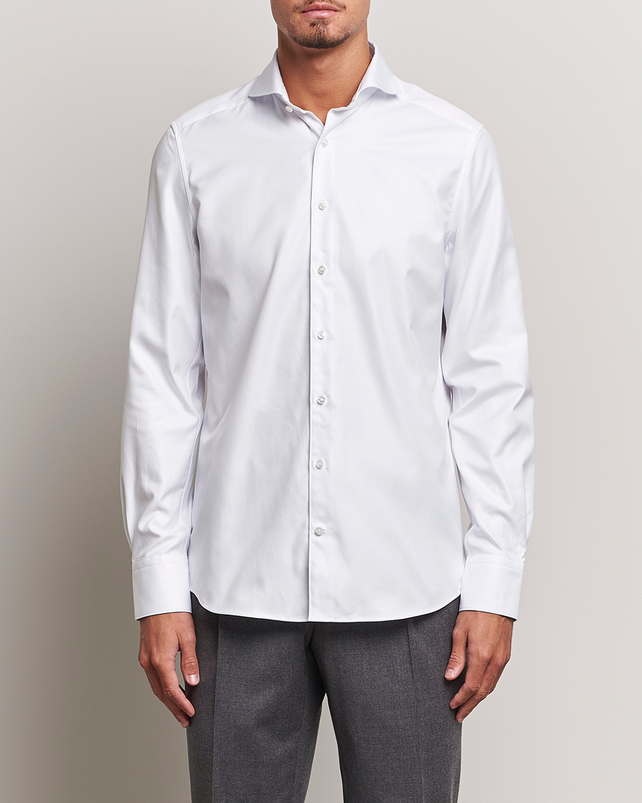 Herre | Afdelinger | Stenströms | 1899 Slim Supima Cotton Twill Shirt White